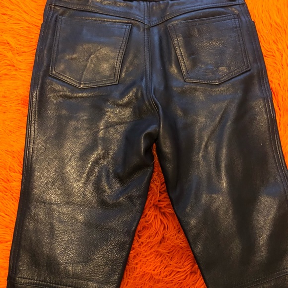 Men’s Black Leather pants sz.32 - Picture 10 of 14